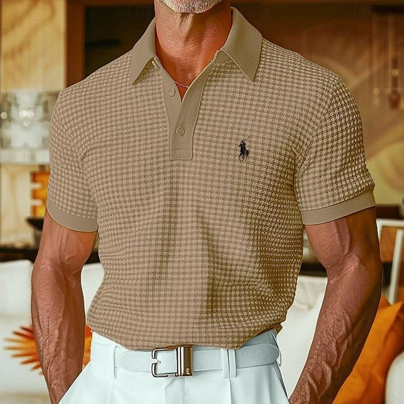 Polo Casual RL da Uomo in Tessuto Waffle (60% di Sconto Oggi!)