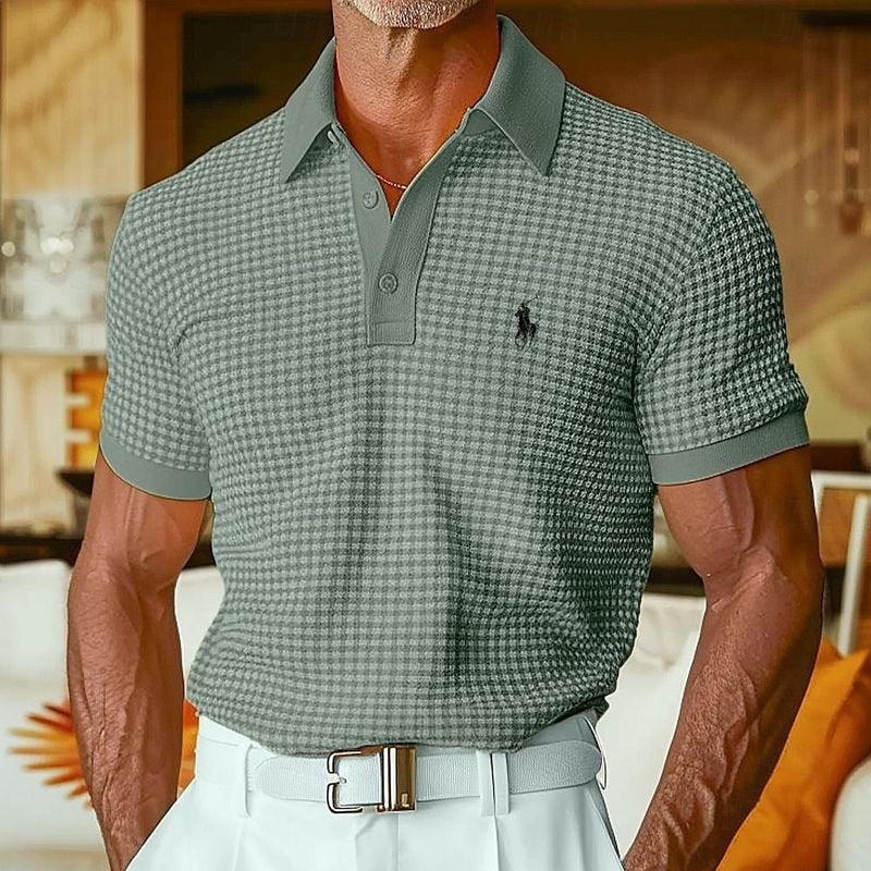 Polo Casual RL da Uomo in Tessuto Waffle (60% di Sconto Oggi!)