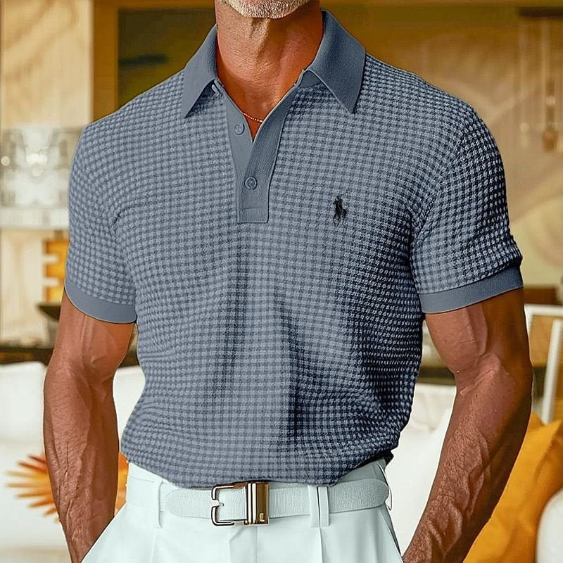 Polo Casual RL da Uomo in Tessuto Waffle (60% di Sconto Oggi!)